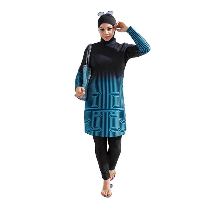 Muslim wimwear Women Hijab Swimsuit Modest Swimming Suit Islamic Cover Ups Burkini Hijabs For Woman Long Sleeve Bathing Swim - AIAZ
