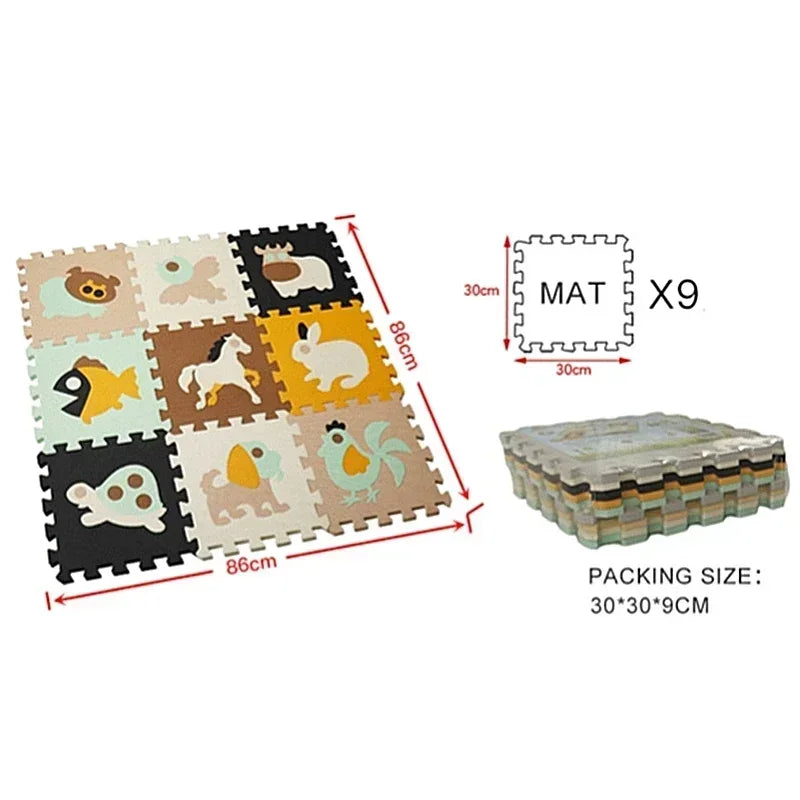 30*30*1cm 9Pcs Set Floor Mat Puzzle For Children Eva Foam Babies Floor Mat Games Interactive Toys For Toddlers Play Mat Baby Toy