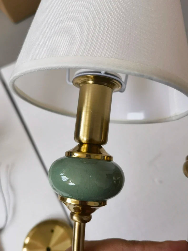 European Style Copper Led Color Wall Lamp Bedroom Bedside Living Room TV Background  Light Simple Hotel Villa Decor Lighting