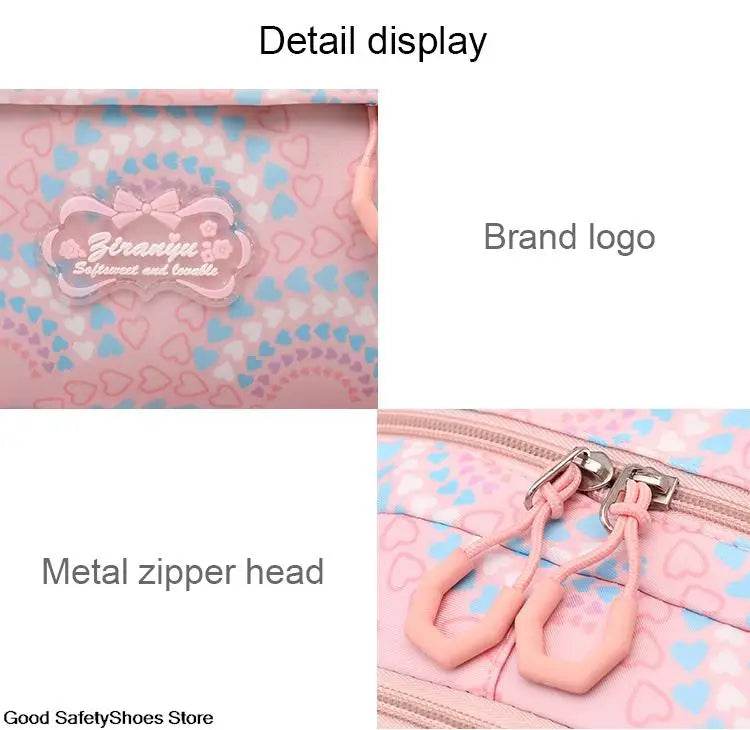 Rolling School Bags for Girls Backpack Children Waterproof School Backpacks with Wheels Middle School Trolley Luggage Back Pack - AIAZ