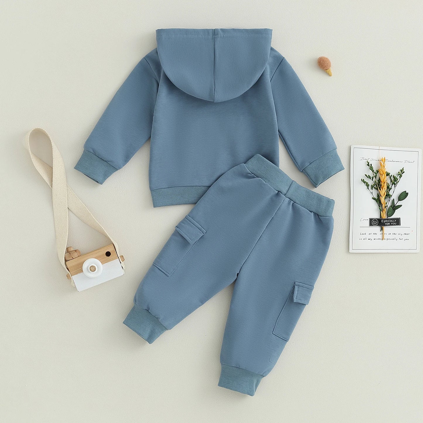 Pudcoco Infant Newborn Baby Boys Pants Set, Long Sleeve Hoodie with Elastic Waist Sweatpants Infant Clothes 0-3T