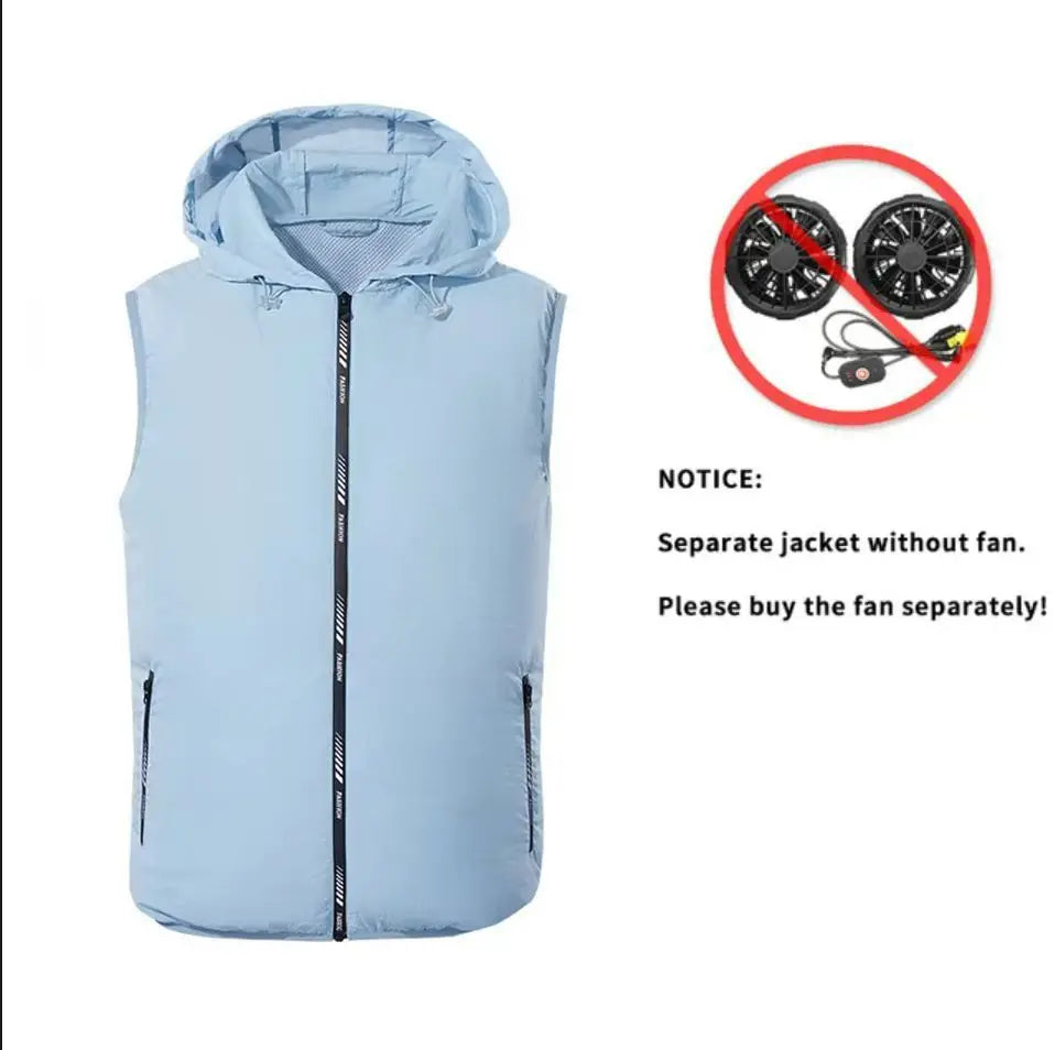 Summer Sport Fan Air Condition Cool Man Woman Travel Ultralight Brand Outdoor Vest Clothes Jacket Sun Windbreaker Fishing Worker
