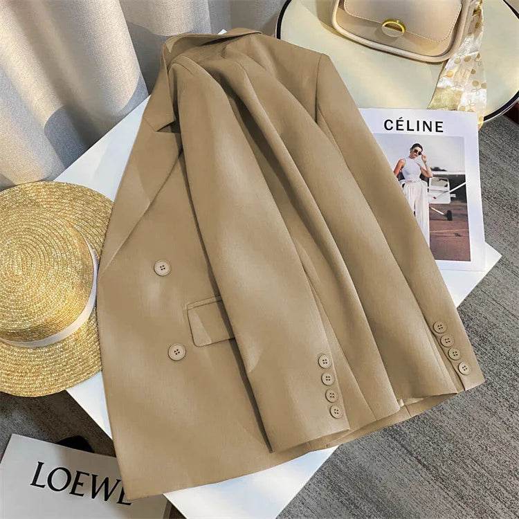 Casual Office Lady Blazer Women 2024 Fashion Long Sleeve Jacket Blazers Femme Outwears Coat Autumn Winter Clothes - AIAZ