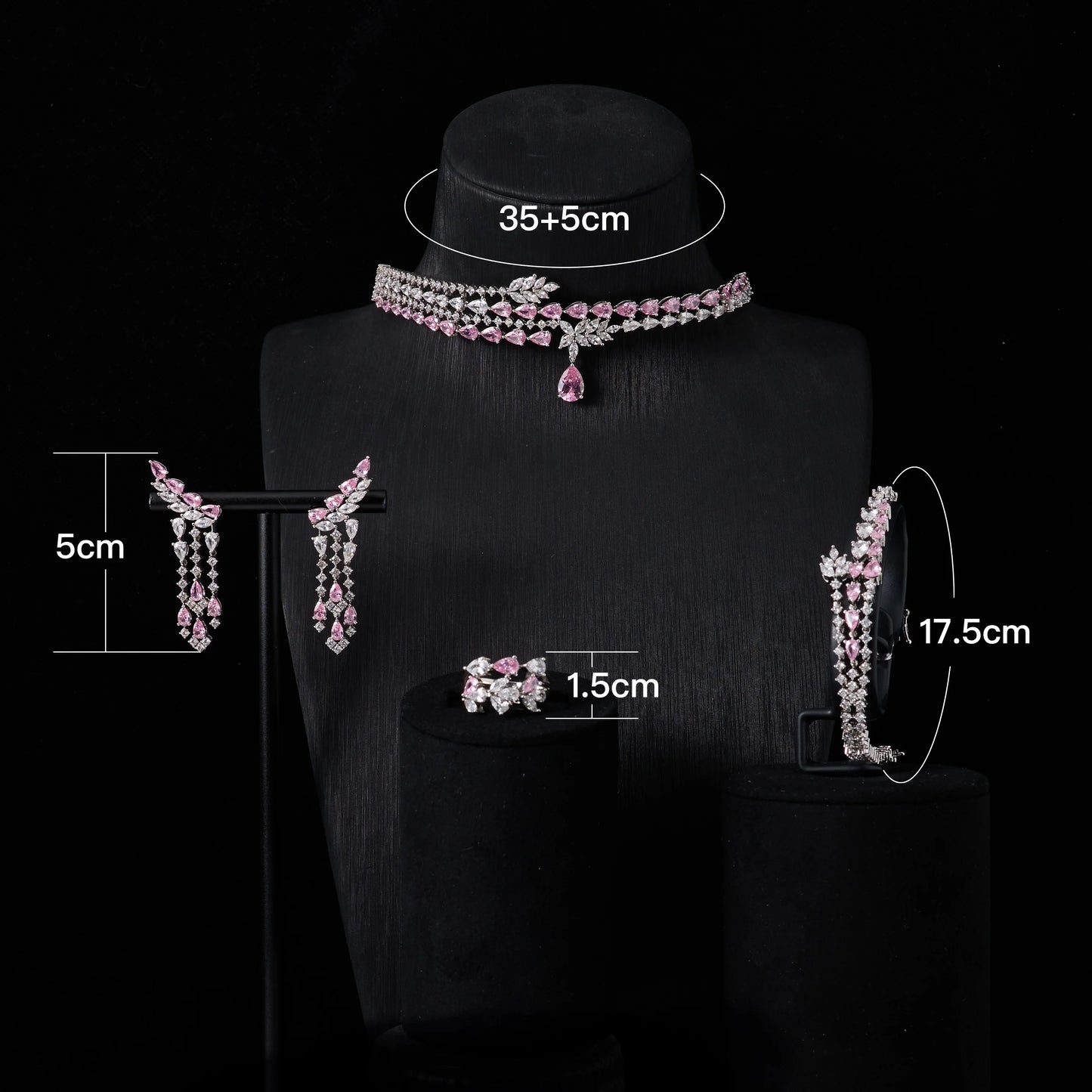 IN JEWELIFE Luxury Choker Neck Necklaces Gift Set for Women Jewelry Sets Unique Color Cubic Zirconia Wedding Accessories