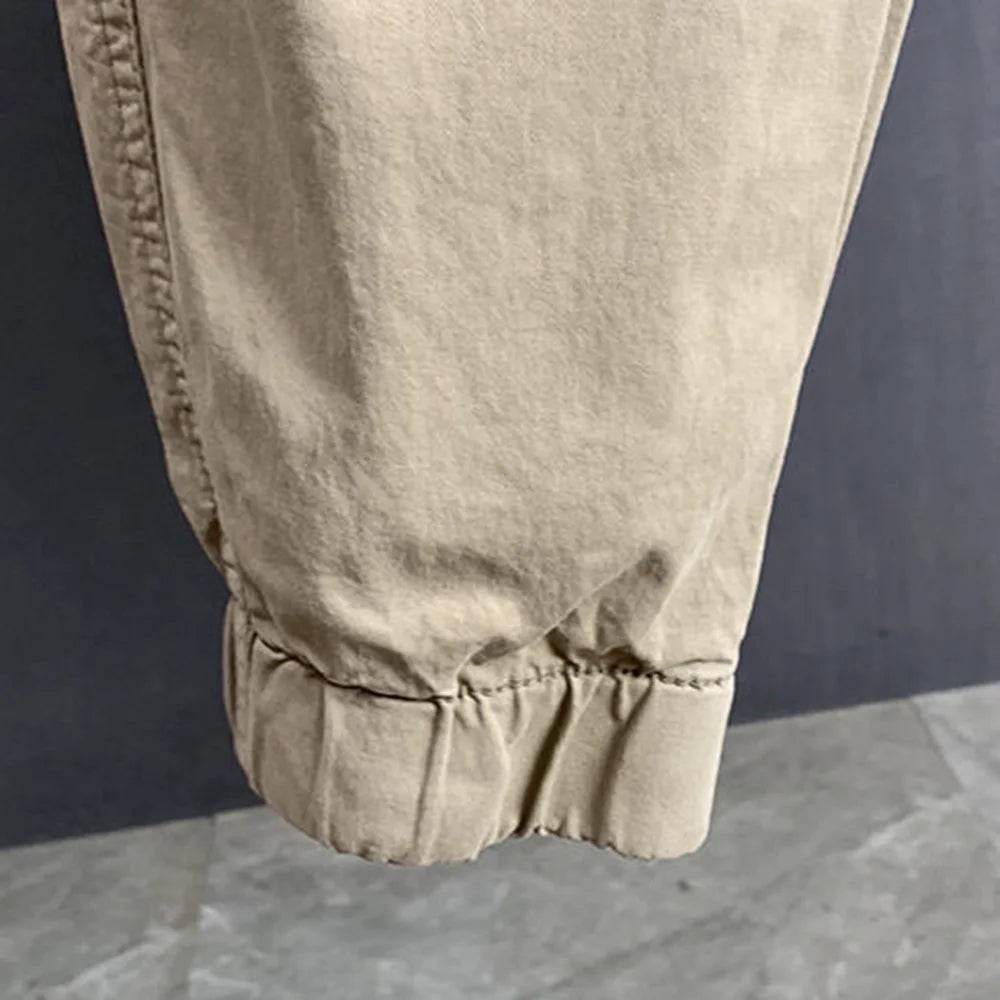 Mens Trousers Summer Cargo Pants Retro Streetwear Pockets Jogger Pants Casual Harem Trendy Fit Daily Thin Men's Clothes 2024 - AIAZ