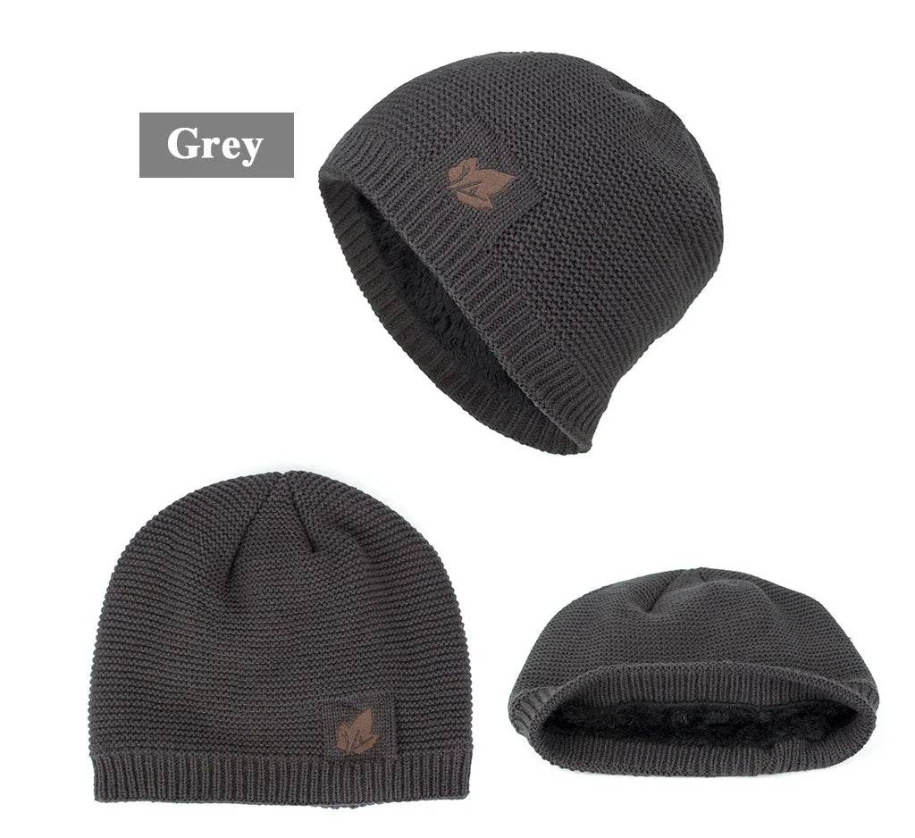 2025 New winter knit hats men's and women's outdoor warm thickening plus velvet loose caps Skullies brand winter ski male bone - AIAZ