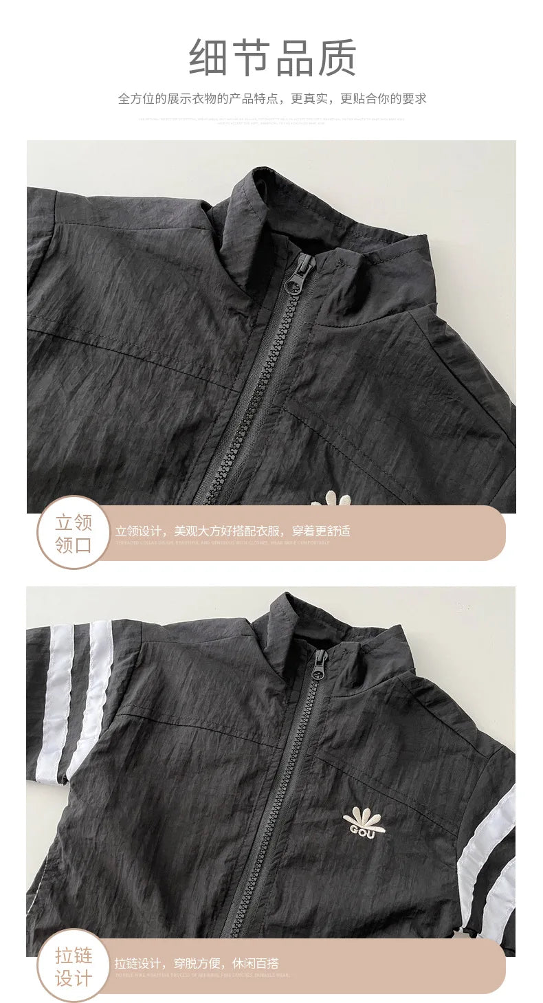 0-3Yrs Autumn Baby Boys Striped Sports Crawling Clothes With Zipper Spring Children Going Out Baby Clothes