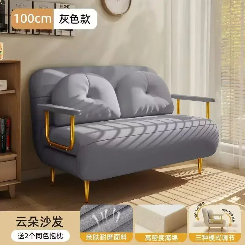 Foldable Sofa New Sofa Bed Dual Use Single Small Unit Balcony Living Room Multi Functional Clouding Stretching Relaxing Sofa