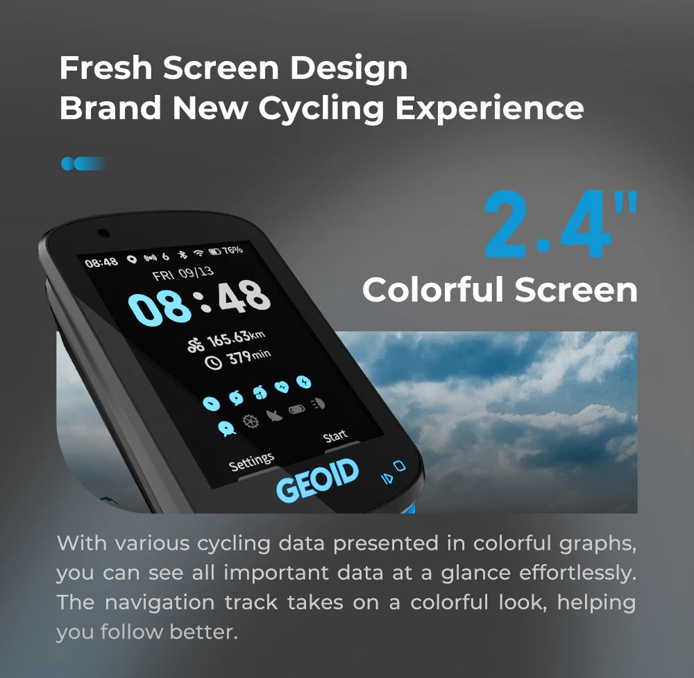 GEOID CC600 Color Screen Bike Computer Smart Navigation GPS Wireless Bicycle Speedometer WIFI ANT+ 11 Languages Cycling Odometer