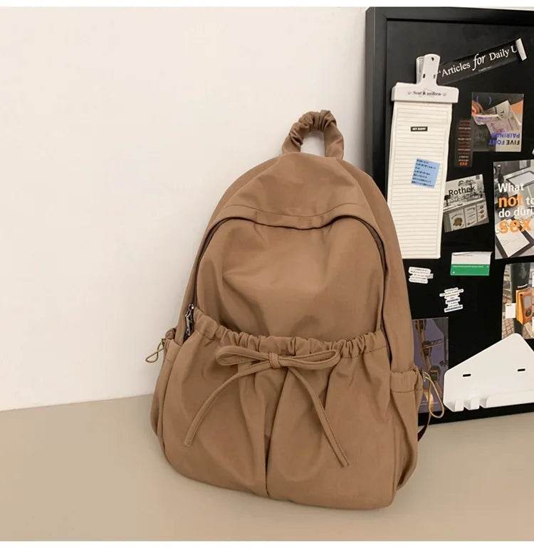 Fashion Bow Backpack Children's School Backpack Large Capacity Nylon School Bags Elementary School Book Bags Outdoor Travel Bag - AIAZ