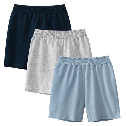 Jogger Shorts for Boys Kids Children Sports Run Cotton Pants Baby Solid Plain Color Summer Casual Blank Short Trousers 1-9 Years - AIAZ