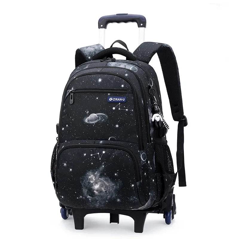 Children School bag with wheels school backpack On wheels School Trolley backpacks bags for boys wheeled School Rolling backpack - AIAZ
