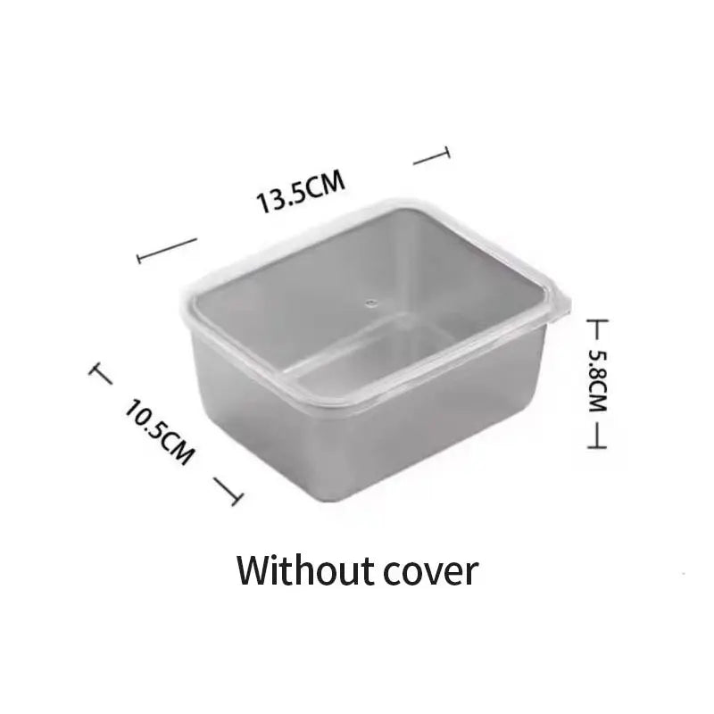 Stainless Steel Rectangular Crisper Household Outdoor Lunch Box Refrigerator Frozen Crisper Containers for Kitchen Accessories