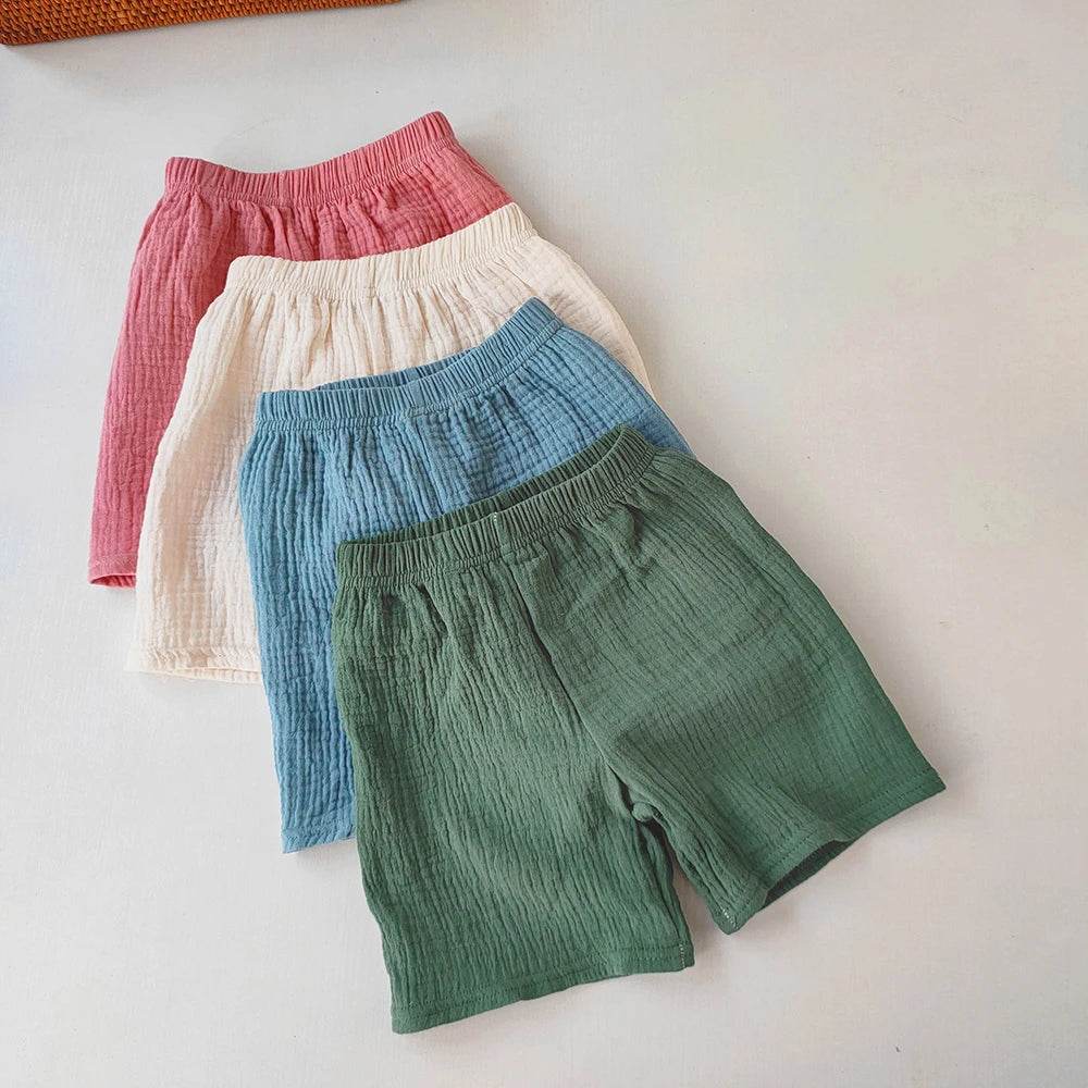 Children's Clothing Baby Girls Boys Cotton Yarn Short Pants Summer Kids Girls Soft Breathable Five-point Pants For Girl Shorts - AIAZ