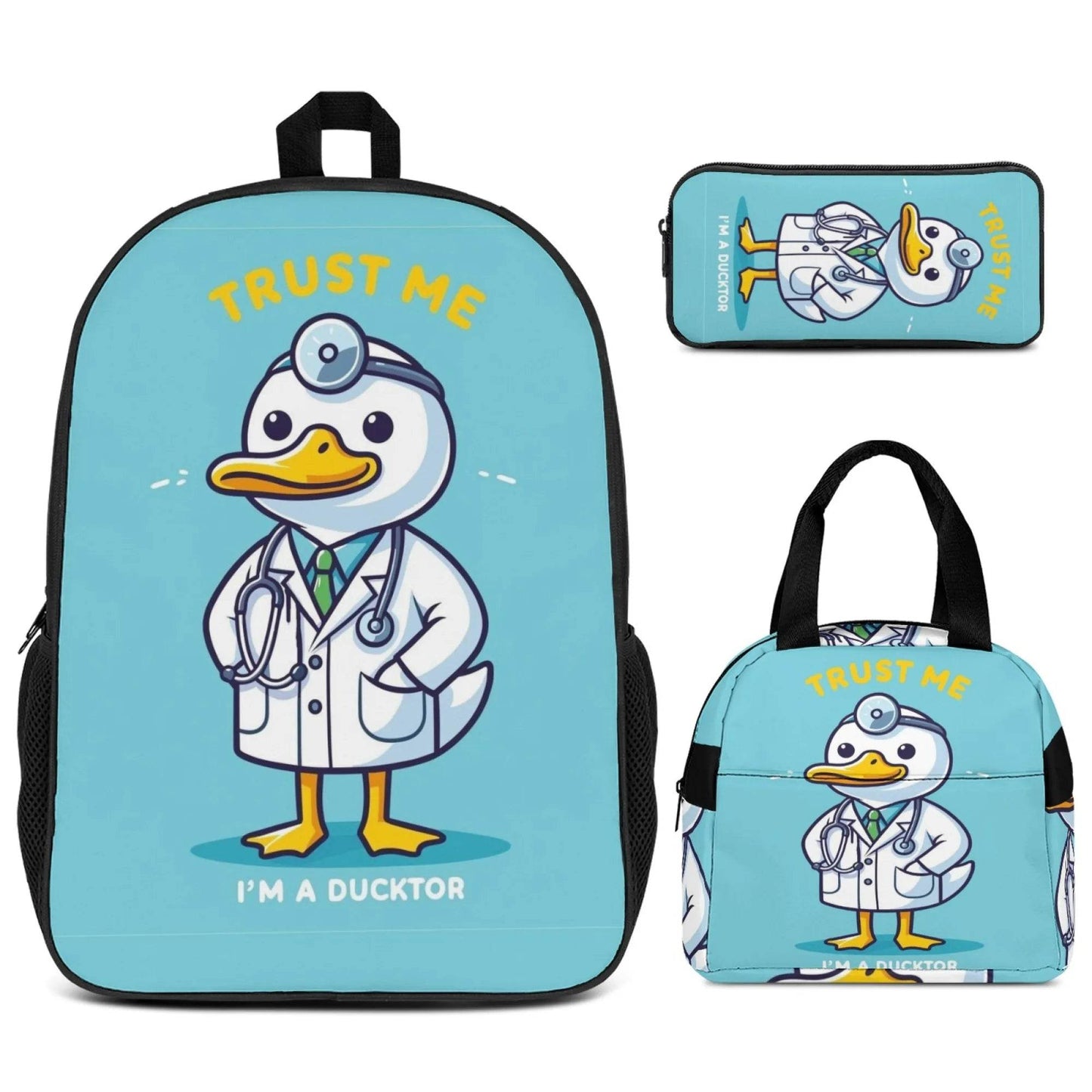 3Pcs Set School Backpack with Front Pocket,Cartoon L-eveling School Bags for Girls Boys,Large Child Backpack - AIAZ