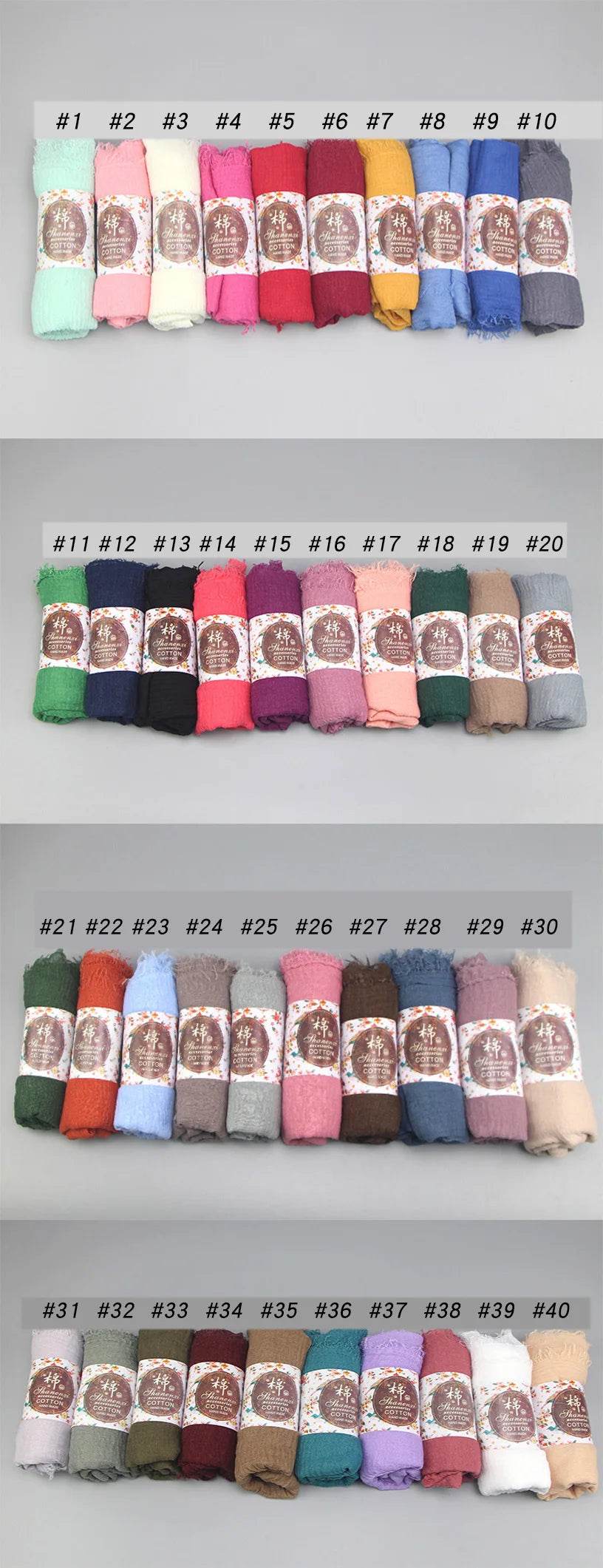 Muslim Hijab For Women Crinkle Hijab Scarf Soft Cotton Solid Color Islamic Bandana Eid Muslim Turban - AIAZ