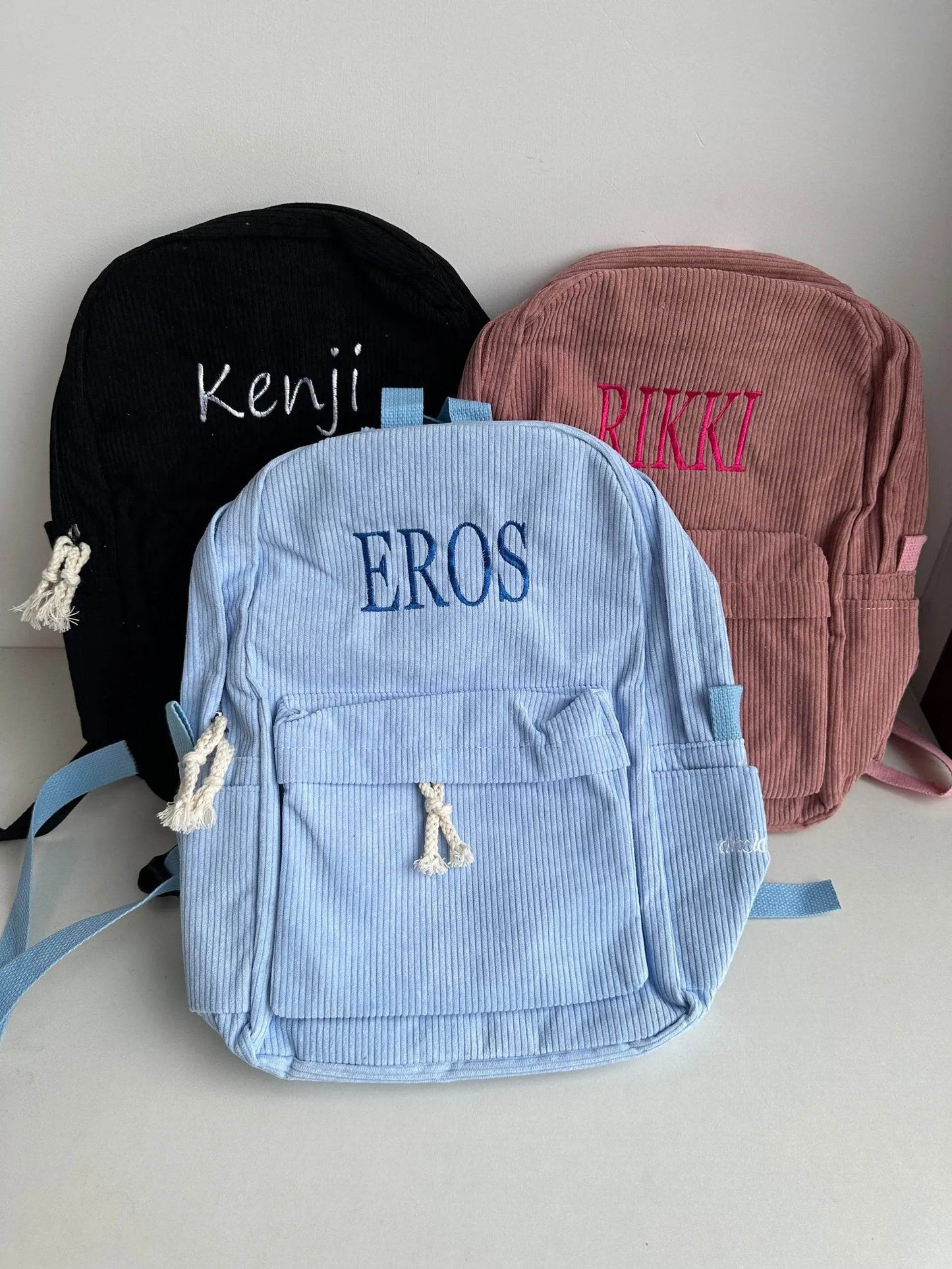 Personalized Kids Backpack, Embroidered Corduroy Backpack,Back to School, Kid name backpack,school bag college,toddler,with name - AIAZ