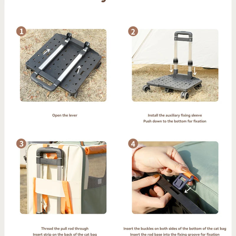 HOOPET Cats Travel Bag Portable Out Pet Trolley Suitcase Universal  Small Dogs Bag Cat Backpack Detachable Pet Supplies