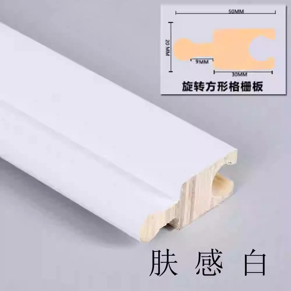 6 pieces 2.3M Rotating Solid Wood Grille Panel - Great Wall wave board internet famous background wall wrap with cylinder
