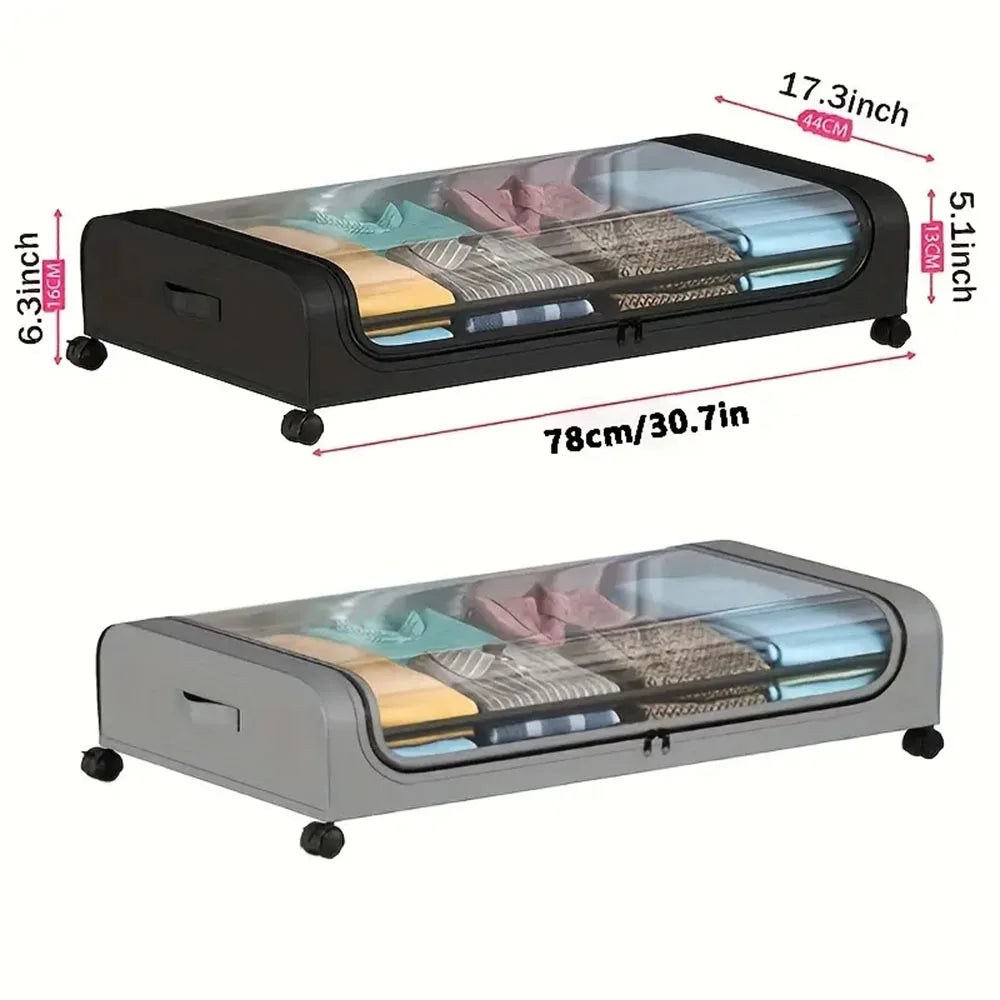 Simple Wheel Storage Box Multifunctional Movable Clothes Storage Case For Home