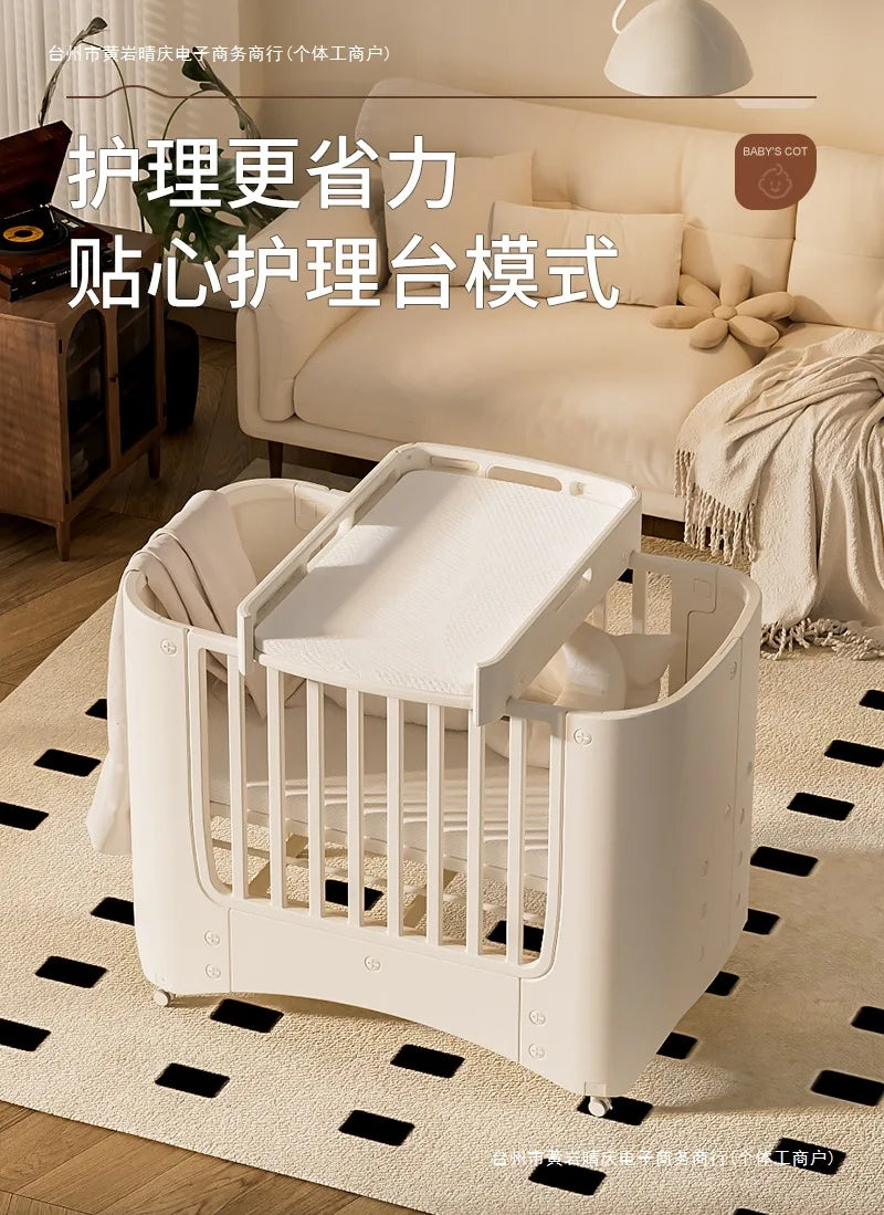 Crib Adjustable Movable Splicing Game Bed Baby Multifunctional Diaper Table