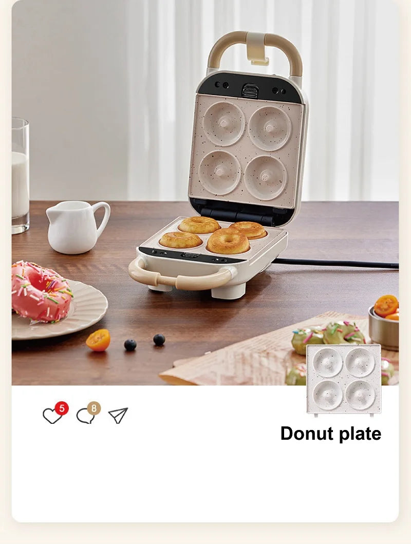 600W Electric Sandwich Machine Waffle Maker Home Toaster Multifunctional Breakfast Machine Takoyaki Pancake Donut Toast Press