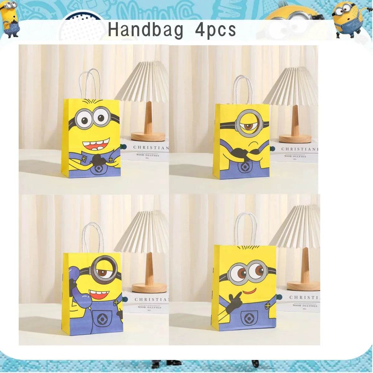 Big Eye Yellow Man Birthday Party Supplies Set - Disposable Tableware Tablecloth Plate Cup Balloon for Boys & Girls Baby Shower - AIAZ