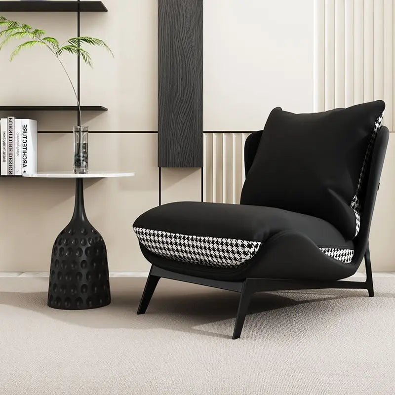 Italian Luxury Light Sofa Chair: Trendy Lazy Lounger, Ideal for Small Living Rooms & Balconies