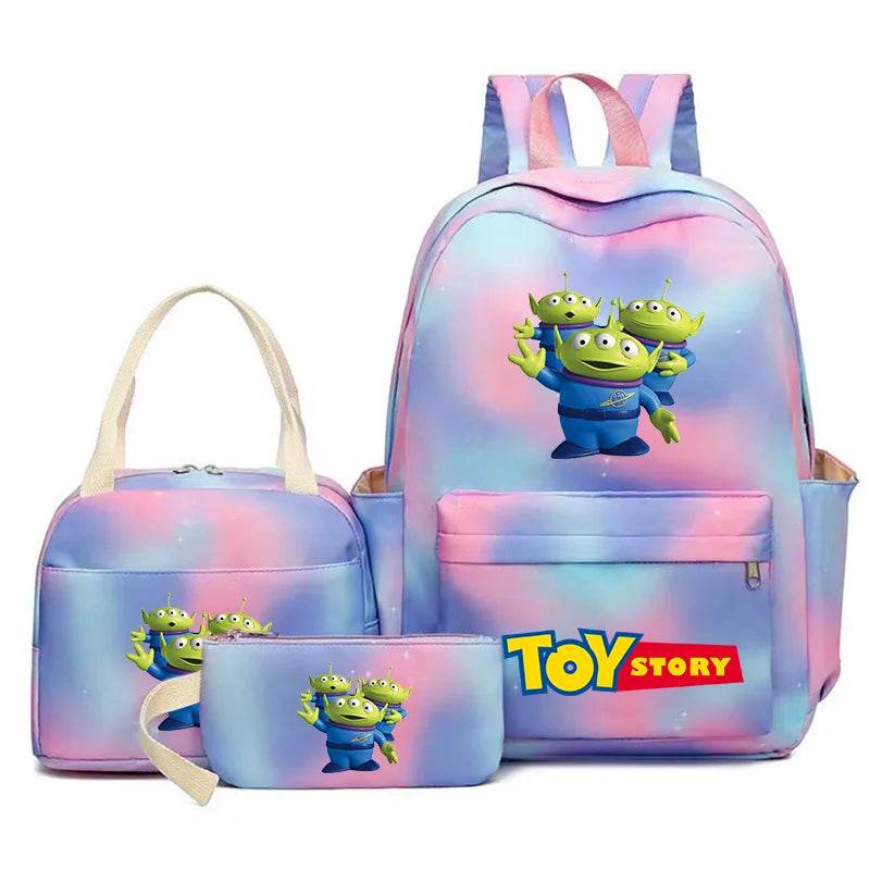 Toy Story Colorful Backpack Set With Tote and Pouch Large Capacity Lightweight And Breathable Outdoor Knapsack School Bags - AIAZ