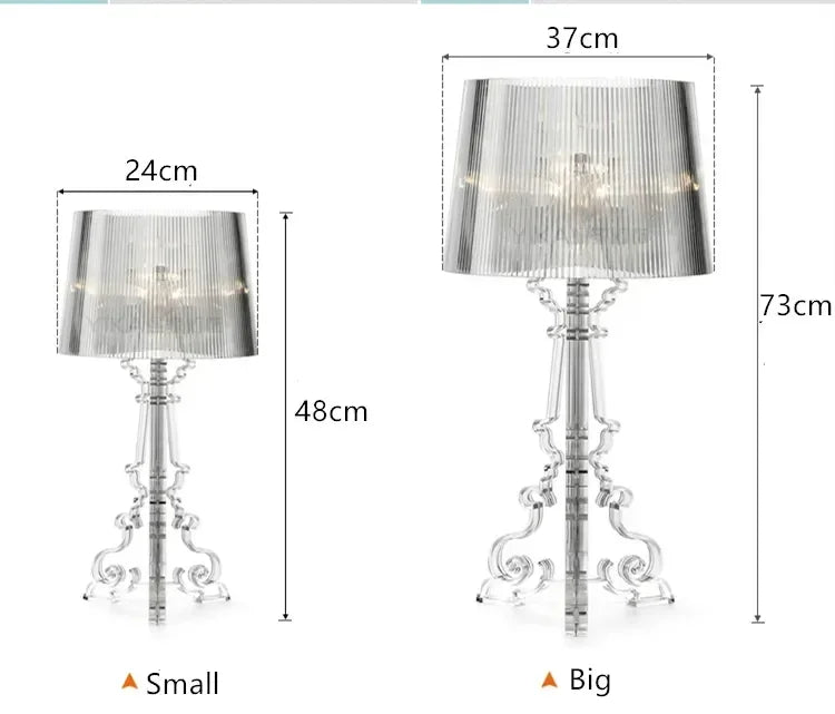 Baroque Ghost Shadow Desk Lamp Decorative Lighting for Living Study Room Bedroom Acrylic Transparent Table Lamps Room Decor