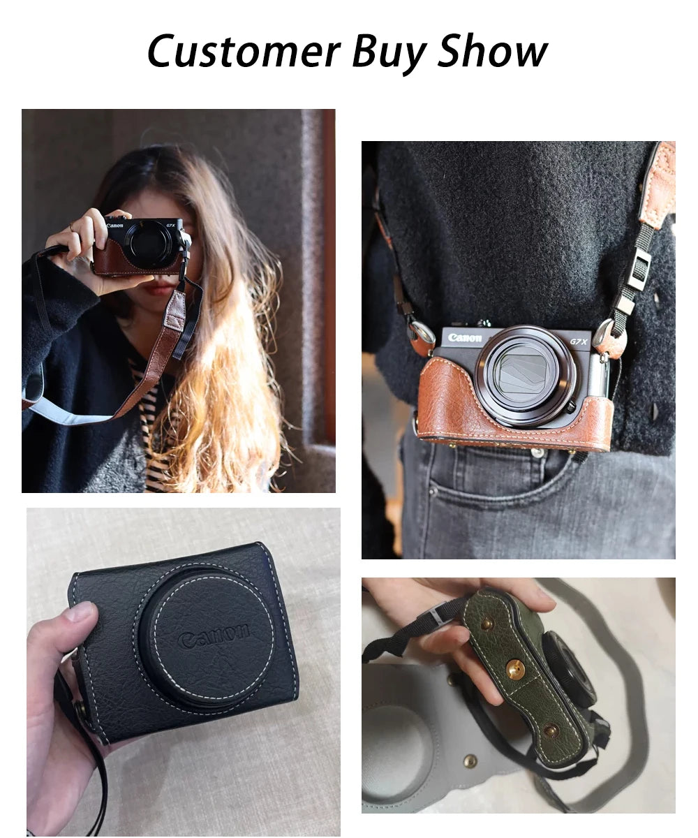 new luxury handwork Camera PU leather Bag Body BOX Case For canon G7X2 G7X3 G7X Mark ii iii Protective sleeve shell