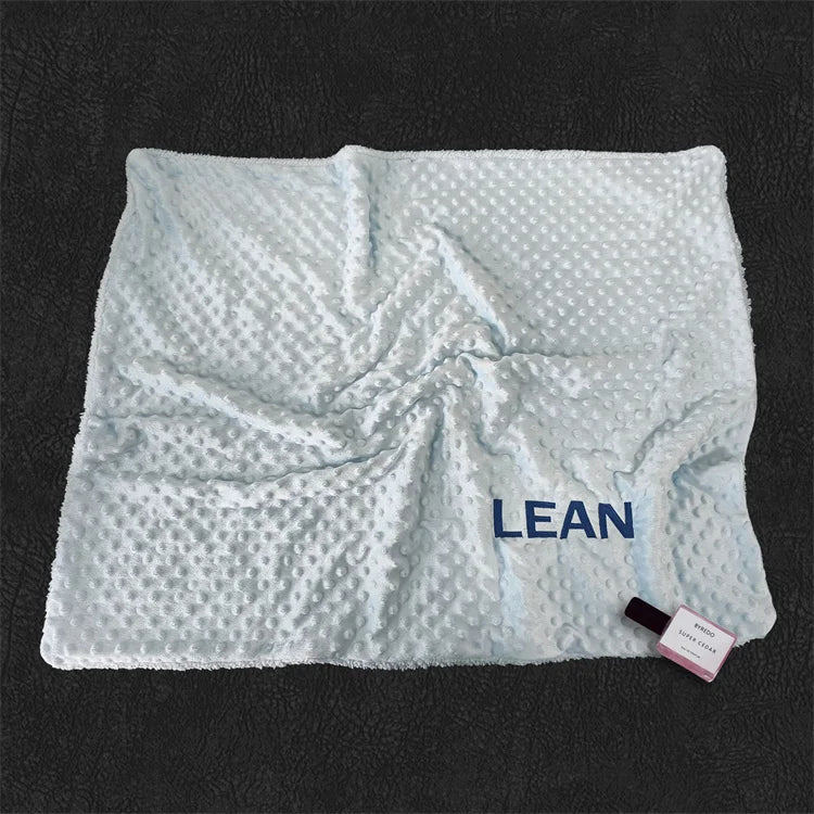 Personalized Bubble Minky Fleece Baby Blanket with Name DIY Custom Toddler Crib Stroller Blanket For Newborn Baby Birthday Gift