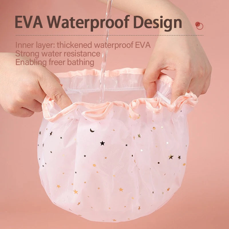 Shower Bath Cap Girl Luxury Women's Reusable Shower Cap Donuts for Hair Swimming Cap Shower Bonnet Douche