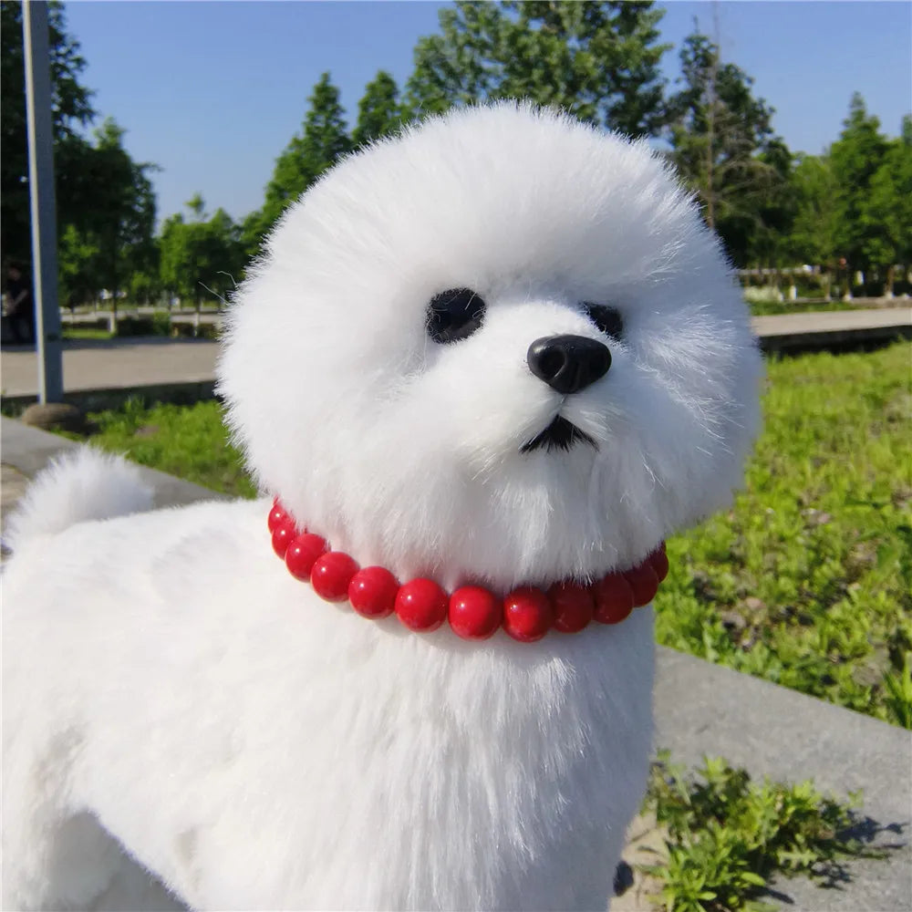 Dogs Necklace Extension Chain Design Pet Collar Fashion Dogs Faux Pearls Necklace Loop DIY Cat Dog Grooming Accessory