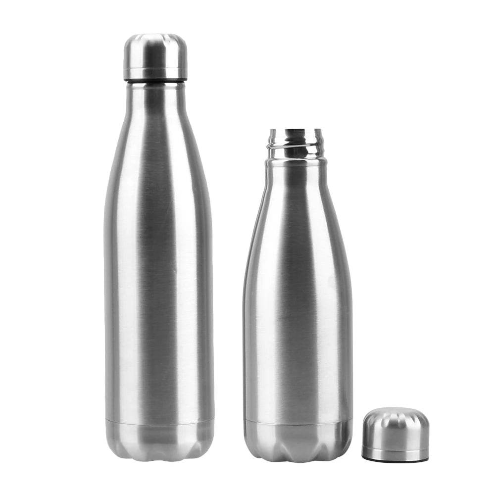 Stainless Steel 350ML 500ML 750ML 1000ML Water Cola Bottle Single Wall Water Bottle Outdoor Travel Sports Drink Bottles - AIAZ