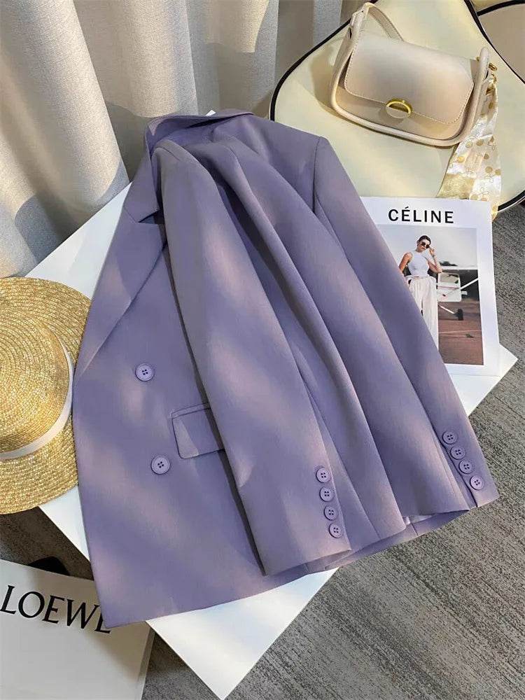 Casual Office Lady Blazer Women 2024 Fashion Long Sleeve Jacket Blazers Femme Outwears Coat Autumn Winter Clothes - AIAZ