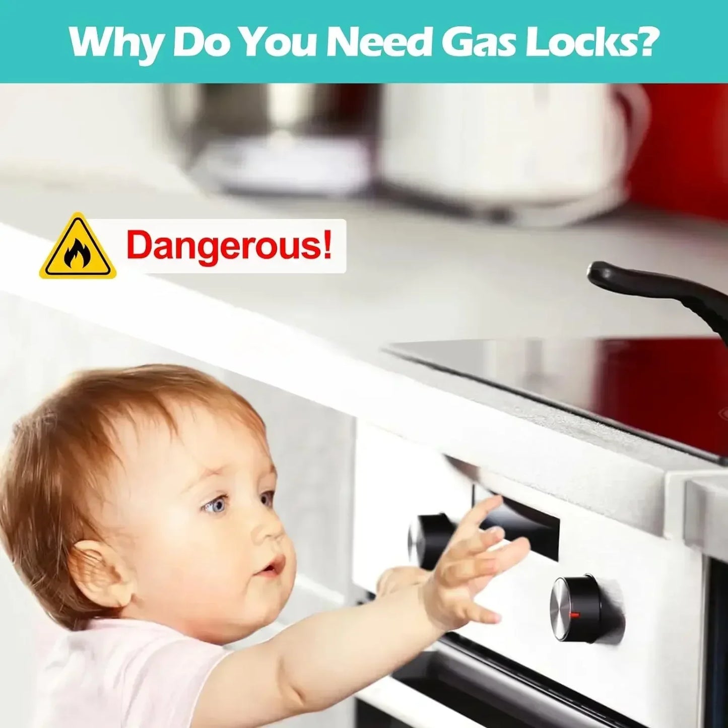 Kitchen Shrinking Gas Stove Knob Lock Baby Protection Oven Knob Cover Lock Child Safety Clip To Prevent Accidental Contact