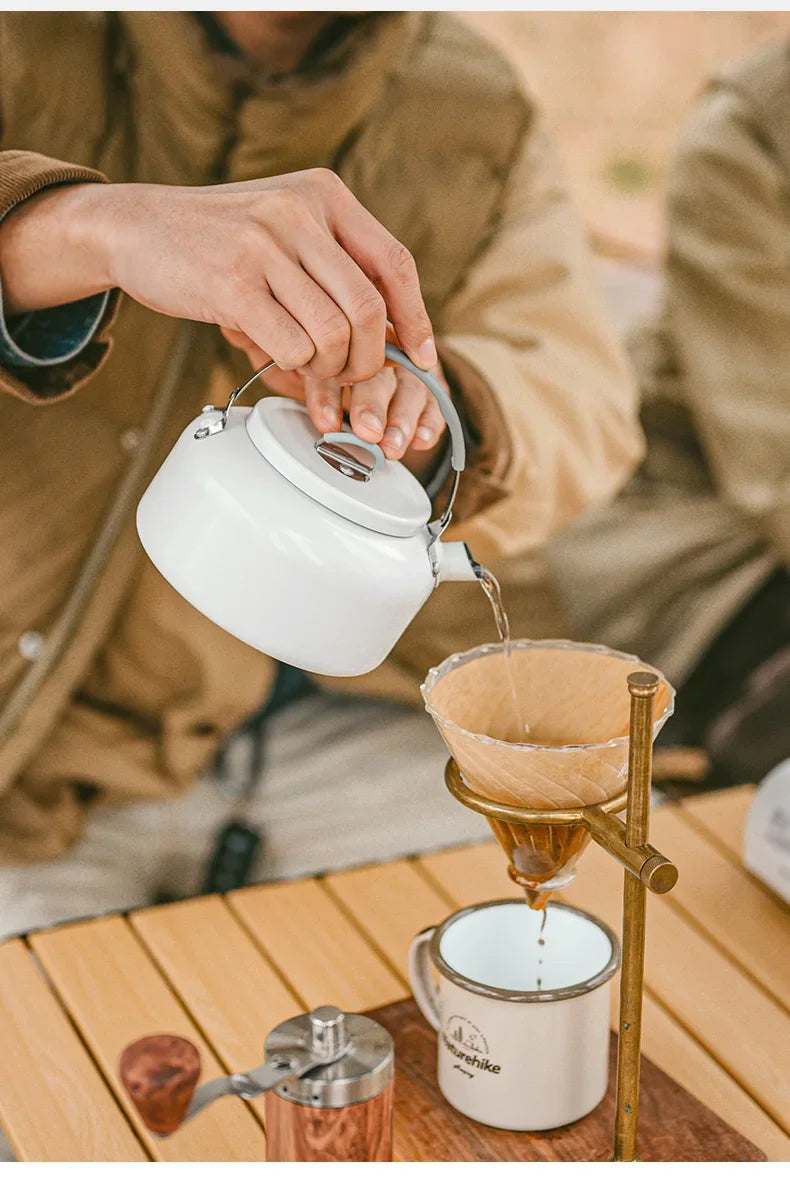 Naturehike Camping Cookware Ceramic Non-Stick Set Of Pots Outdoor Portable Tableware Kettle Frying Pan Cookset Kitchen Utensils