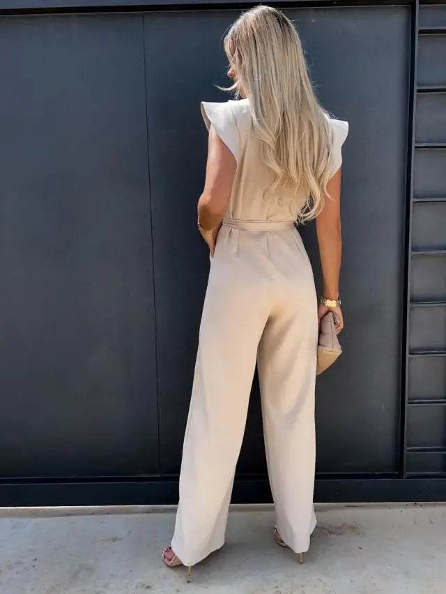 2024 Summer Short Sleeve Wide Leg Jumpsuit For Women Elegant Romper Vintage Streetwear Jumpsuits Overalls Women Jump Suit Woman - AIAZ