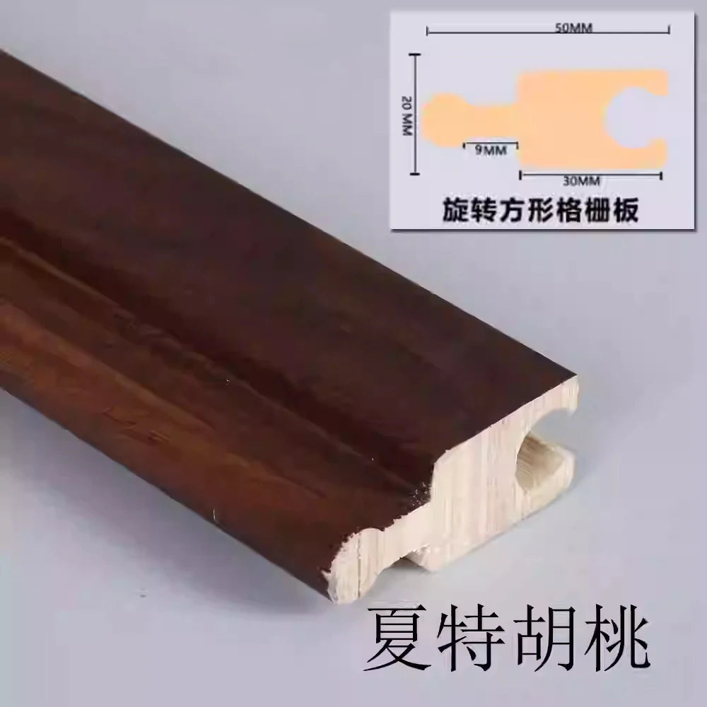 6 pieces 2.3M Rotating Solid Wood Grille Panel - Great Wall wave board internet famous background wall wrap with cylinder