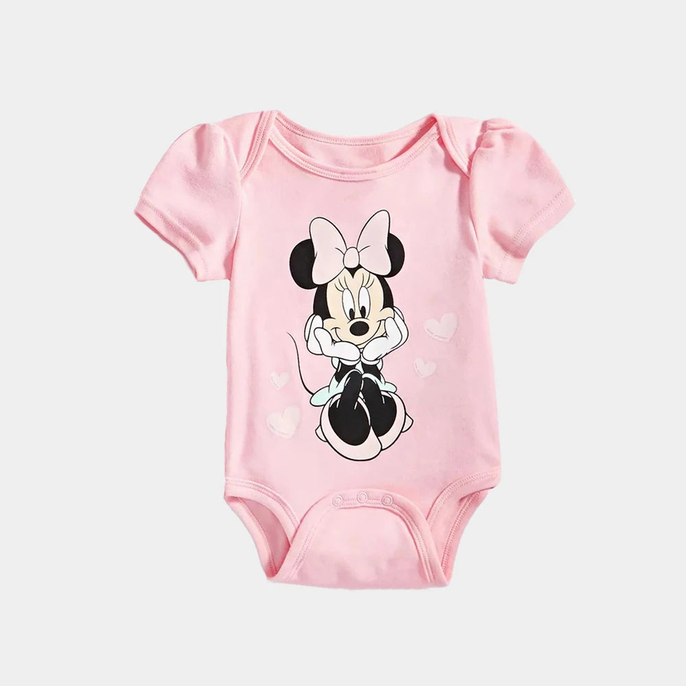Summer Baby Bodysuit Mickey and Minnie Newborn Baby Clothes Button Design Baby One-piece for 0-24 Months Baby Boy Girl Clothes