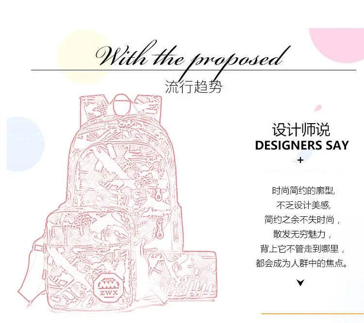Waterproof travel laptop backpack children School Bags teenager Boys girls camouflage school Backpack set high School backpack - AIAZ