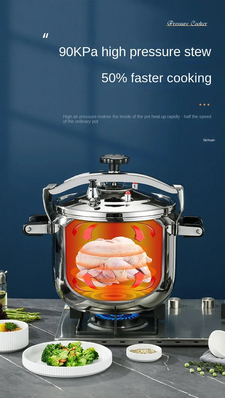Extra Large Pressure Cooker Thick Commercial Stainless Steel Pressure Cooker Kitchen Electric Cookware Dining Bar Home Garden