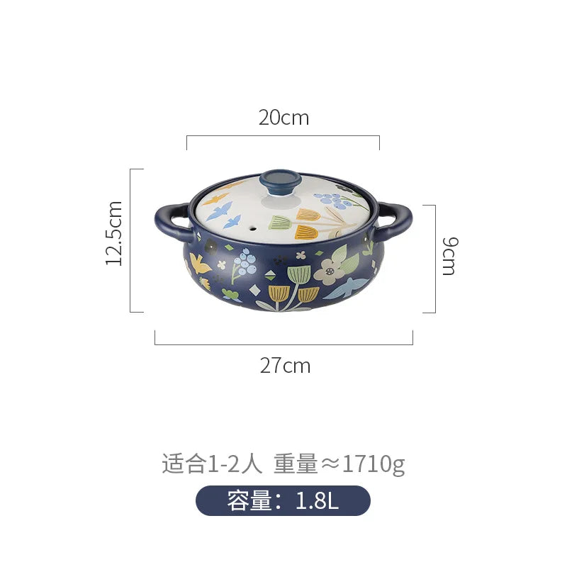 Korean Ceramic Casserole Creative Drum-shaped Stew Pot Spodumene Saucepan Kitchen Pan Home Cookware Cooking Tools Clay Pot