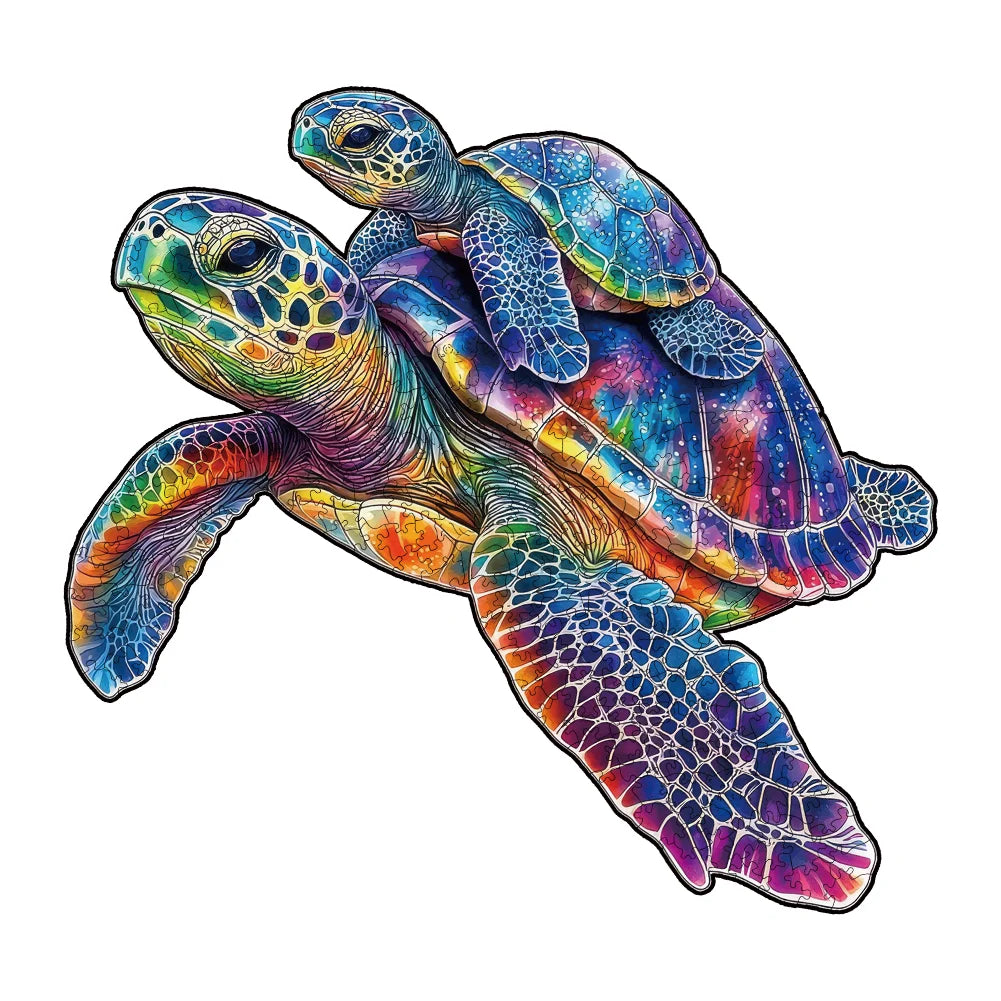 Wooden Jigsaw Puzzle DIY Crafts Educational Toy for Adults Kids Parent Child Turtle Family Game 2025 Fidget Toys