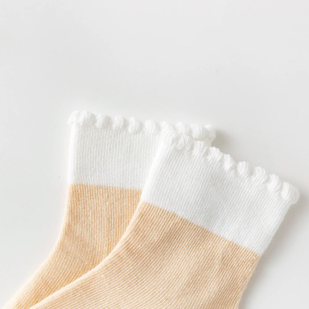 5Pairs/lot 0-2Y Baby Socks Summer Cotton Solid Colorful Kids Socks Girls Cute Newborn Boys Toddler Socks Baby