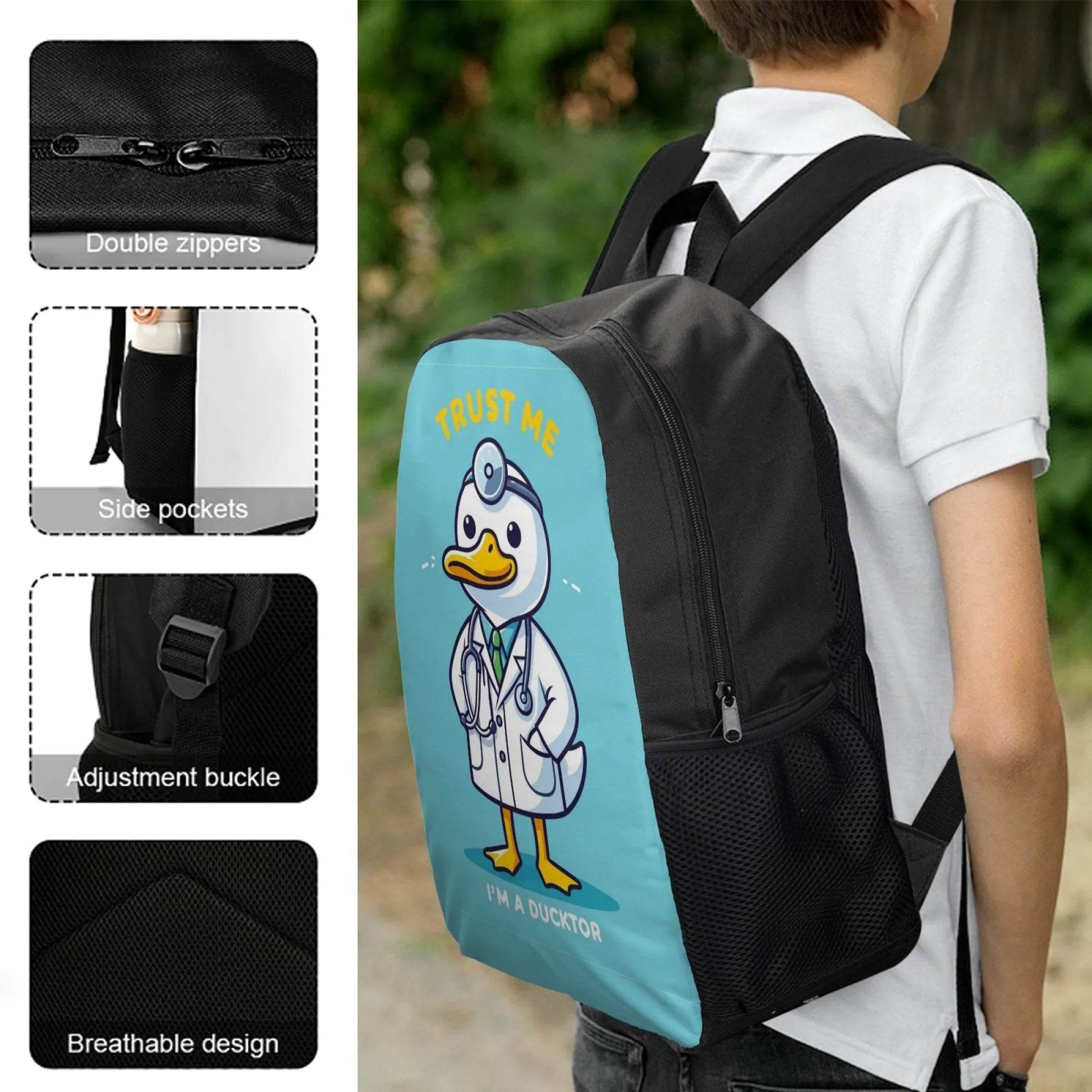 3Pcs Set School Backpack with Front Pocket,Cartoon L-eveling School Bags for Girls Boys,Large Child Backpack - AIAZ