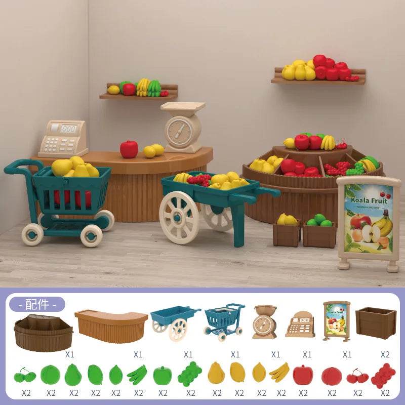 mini supermarket shopping games dollhouse furniture accessories Intellectual education toys for kid family interaction toys - AIAZ