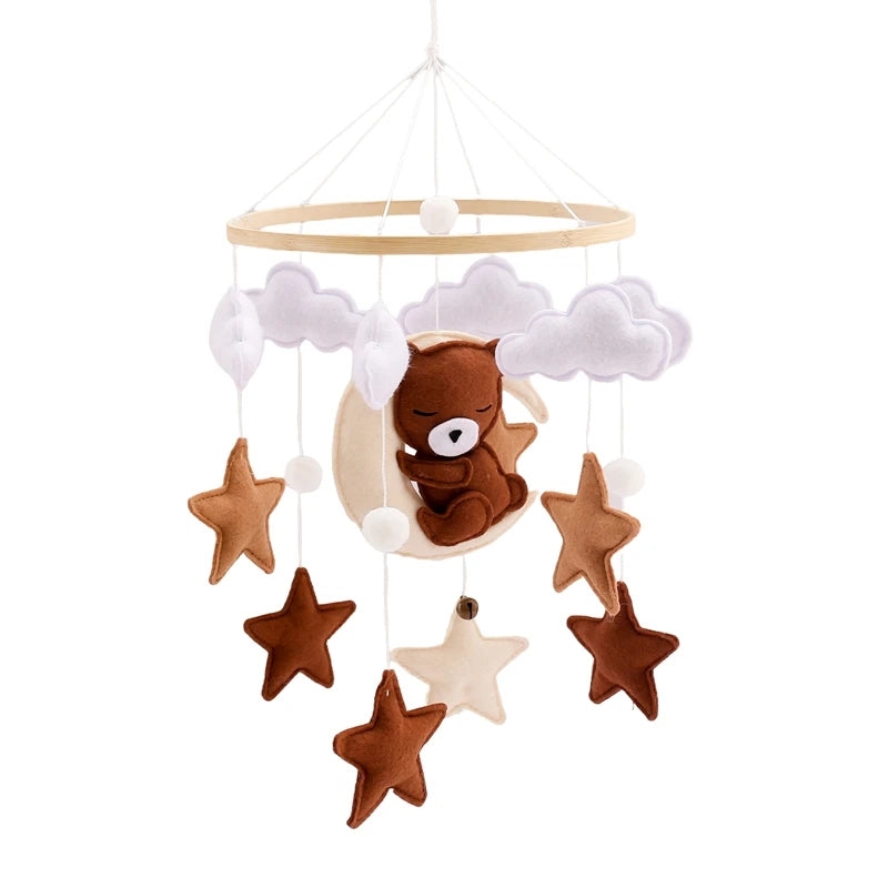 Baby Crib Mobile Wooden Wind Chime Bed Bell, Animal Crib Mobile With Music for Girls and Boys, Mobile for Bassinet Room Decor