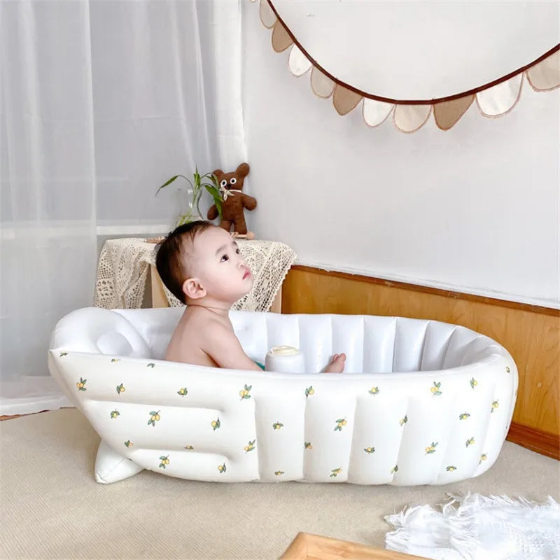 Ins style new portable baby bath tub newborn bath tub foldable children's inflatable swimming pool